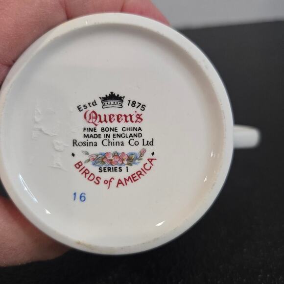 Queen's Rosina Fine Bone China Coffee Mugs Birds of America Series 1 Set of 2 - Picture 5 of 10